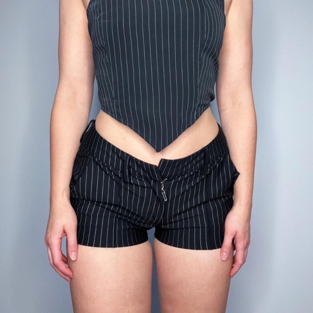 Pinstripe Mico Shorts